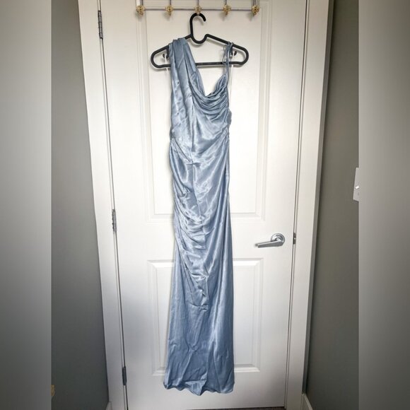 NEW NWT Shona Joy La Lune One Shoulder Maxi Dress Blue Size 8 - Picture 5 of 7